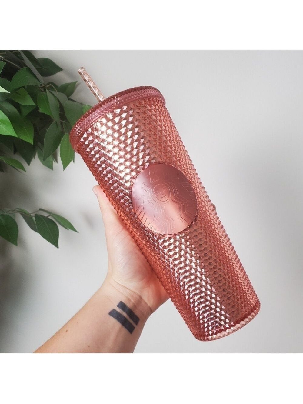 Starbucks Rose Gold Studded Tumbler 24oz Venti Holiday
